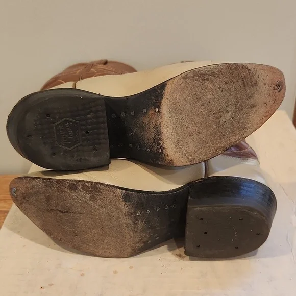 TONY Lama Women's Leather Ywo Tone Cowboy Boots - Picture 13 of 15